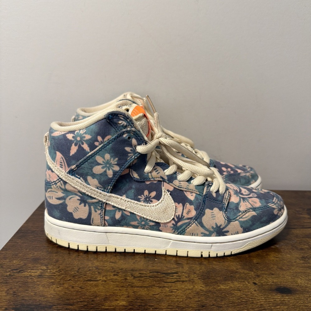 Nike SB Dunk High CZ2232-300, Hawaii Floral Color, Men's Sz 7, USED